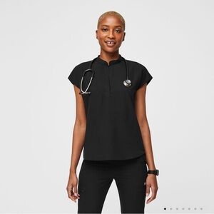 Figs Black Rafaela Scrub Top